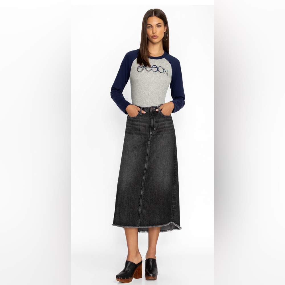 NWT Johnny Was Vienna Midi Denim Skirt Sassoon 31